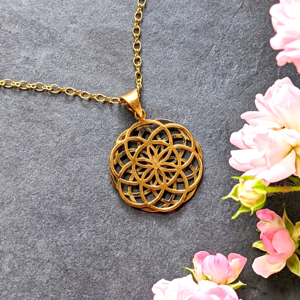 🦋LAST 1🦋 NWT Baizaar Double Seed of Life Pendant Necklace